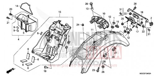 GARDE-BOUE ARRIERE CB1100SAE de 2014